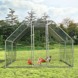 NNECW Large Chicken Coop with Plastic Coated Hexagonal Wire Mesh-2.8 x 3.8 x 1.95cm