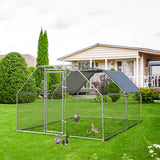 NNECW Large Chicken Coop with Plastic Coated Hexagonal Wire Mesh-2.8 x 3.8 x 1.95cm