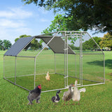 NNECW Large Chicken Coop with Plastic Coated Hexagonal Wire Mesh-2.8 x 3.8 x 1.95cm