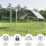 NNECW Large Chicken Coop with Plastic Coated Hexagonal Wire Mesh-2.8 x 3.8 x 1.95cm