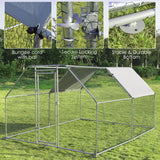 NNECW Large Chicken Coop with Plastic Coated Hexagonal Wire Mesh-2.8 x 3.8 x 1.95cm