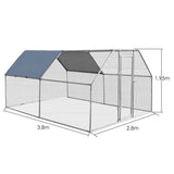 NNECW Large Chicken Coop with Plastic Coated Hexagonal Wire Mesh-2.8 x 3.8 x 1.95cm