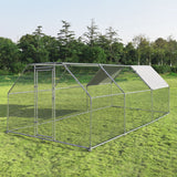 NNECW Large Chicken Coop with Plastic Coated Hexagonal Wire Mesh-2.8 x 5.7 x 1.95cm