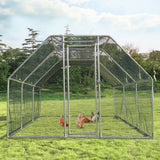 NNECW Large Chicken Coop with Plastic Coated Hexagonal Wire Mesh-2.8 x 5.7 x 1.95cm