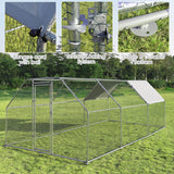 NNECW Large Chicken Coop with Plastic Coated Hexagonal Wire Mesh-2.8 x 5.7 x 1.95cm