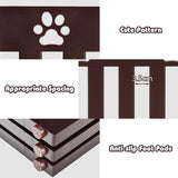 NNECW Wooden Freestanding Pet Gate with 360 Flexible Hinges for Home & Stairs & Doorway-Brown