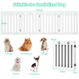 NNECW Wooden Freestanding Pet Gate with 360 Flexible Hinges for Home & Stairs & Doorway-White