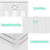 NNECW Wooden Freestanding Pet Gate with 360 Flexible Hinges for Home & Stairs & Doorway-White