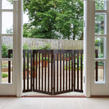NNECW Wooden Freestanding Pet Gate with 360 Flexible Hinges