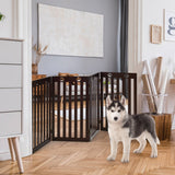 NNECW Wooden Freestanding Pet Gate with 360 Flexible Hinges