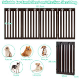 NNECW Wooden Freestanding Pet Gate with 360 Flexible Hinges