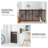 NNECW Wooden Freestanding Pet Gate with 360 Flexible Hinges