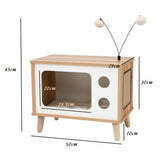 NNECW Cat House TV-Shaped Bed with Scratching Pad for Living Room