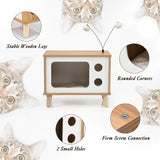 NNECW Cat House TV-Shaped Bed with Scratching Pad for Living Room