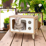NNECW Cat House TV-Shaped Bed with Scratching Pad for Living Room