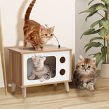 NNECW Cat House TV-Shaped Bed with Scratching Pad for Living Room