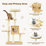 NNECW Multi-purpose Cat Tree with Plush Perch for Kittens and Cats