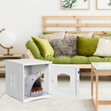 NNECW Cat Litter Box Enclosure with Magnetic Door & Cross Window for Pet