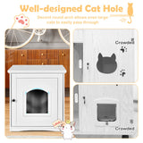 NNECW Cat Litter Box Enclosure with Magnetic Door & Cross Window for Pet