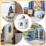 NNECW Cat Litter Box Enclosure with Magnetic Door & Cross Window for Pet
