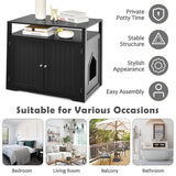 NNECW Cat Litter Box Enclosure with Adjustable and Removable Divider for Pet-Black