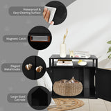 NNECW Cat Litter Box Enclosure with Adjustable and Removable Divider for Pet-Black
