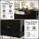 NNECW Cat Litter Box Enclosure with Adjustable and Removable Divider for Pet-Black