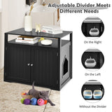NNECW Cat Litter Box Enclosure with Adjustable and Removable Divider for Pet-Black