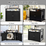 NNECW Cat Litter Box Enclosure with Adjustable and Removable Divider for Pet-Black