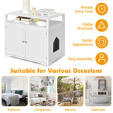 NNECW Cat Litter Box Enclosure with Adjustable and Removable Divider for Pet-White