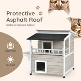 NNECW Cat House Shelter with Enclosure and Escape Doors for Pets