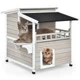 NNECW Cat House Shelter with Enclosure and Escape Doors for Pets