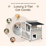 NNECW Cat House Shelter with Enclosure and Escape Doors for Pets