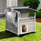 NNECW Cat House Shelter with Enclosure and Escape Doors for Pets