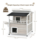 NNECW Cat House Shelter with Enclosure and Escape Doors for Pets