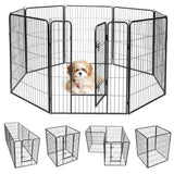 NNECW 120cm 8 Panel Height Pet Playpen for Dog & Cat & Rabbit