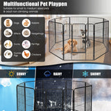 NNECW 120cm 8 Panel Height Pet Playpen for Dog & Cat & Rabbit