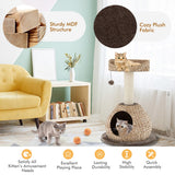 NNECW Cat Activity Tree with Jump Platform and Scratching Post for Kittens