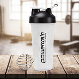 NNEDPE Powertrain 700ml Protein Shaker Bottle Water Sports Drink White