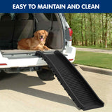 NNEDPE Foldable Car Dog Ramp Vehicle Ladder Step Stairs - Black