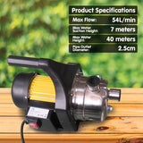 NNEDPE Hydro Active 800w Stainless Auto Water Pump 70B -Yellow