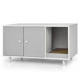 NNECW Cat Litter Box Enclosure with Divider for Large Cat &amp Kitty-Grey