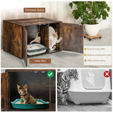 NNECW Cat Litter Box Enclosure with Doors and Removable Divider