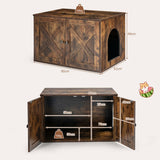 NNECW Cat Litter Box Enclosure with Doors and Removable Divider