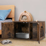 NNECW Cat Litter Box Enclosure with Doors and Removable Divider