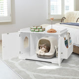 NNECW Cat Litter Box Enclosure with Removable Divider for pets