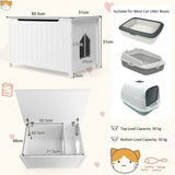 NNECW Large Wooden Cat Litter Box with Top Opening for Pet