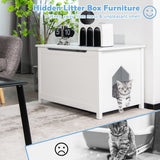NNECW Large Wooden Cat Litter Box with Top Opening for Pet
