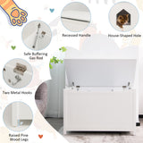 NNECW Large Wooden Cat Litter Box with Top Opening for Pet