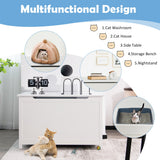 NNECW Large Wooden Cat Litter Box with Top Opening for Pet